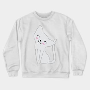 Cute White Cat Crewneck Sweatshirt